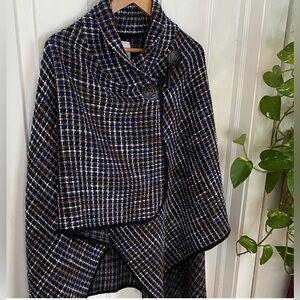 JESSICA MCCLINTOCK - Elegant Grey/Blue/Yellow Knit Cape - 90’s